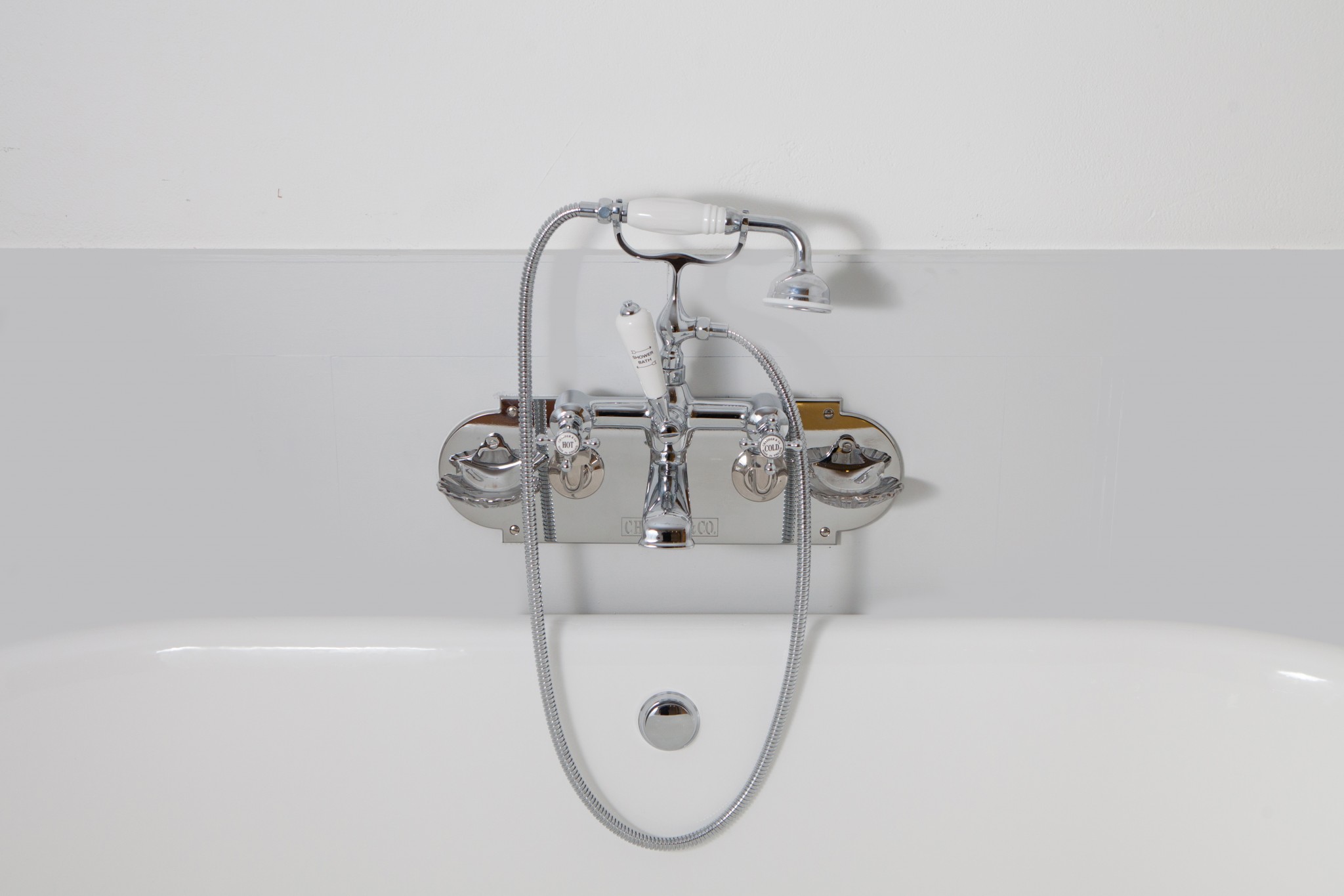 BSM 100 Wall Bath Mixer in Chrome with Cross Heads