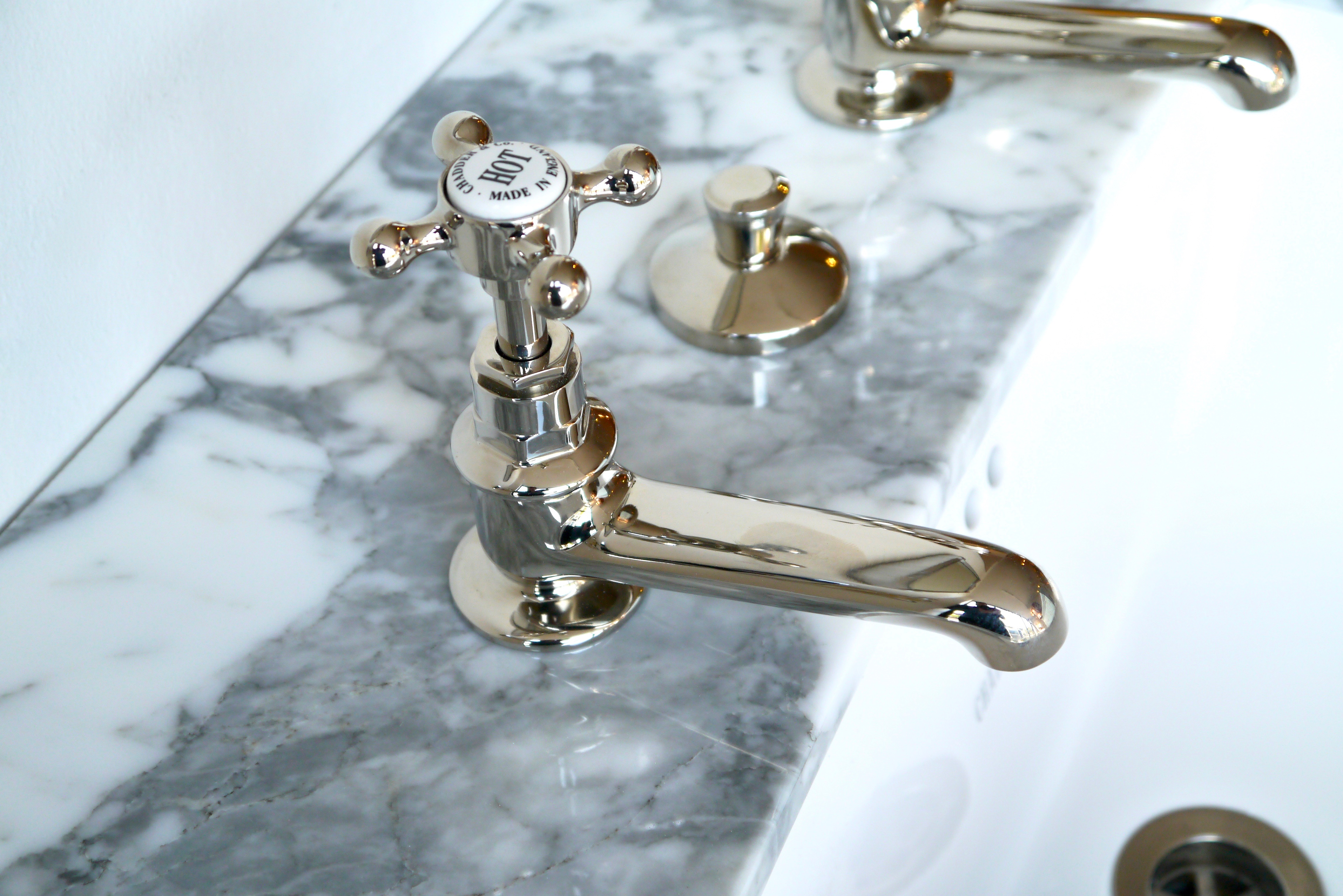 solid brass nickel basin taps bathroom kitchen