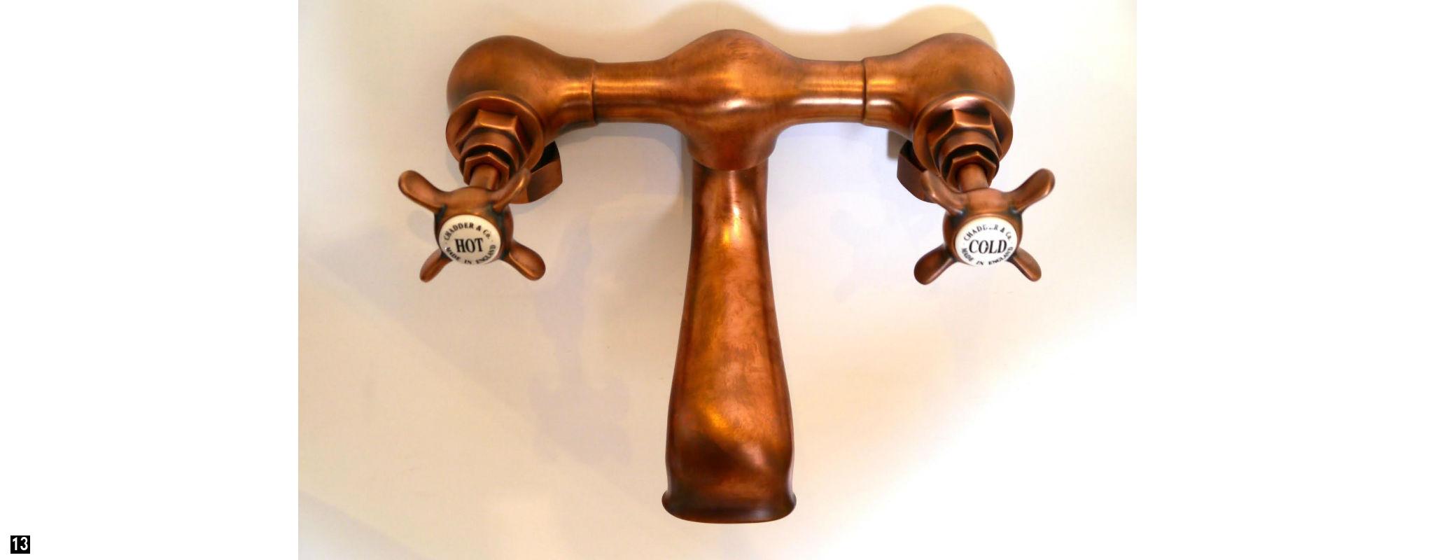 Bespoke Weathered Copper Bath Taps and Bath Mixers